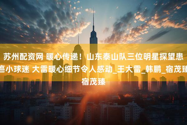 苏州配资网 暖心传递！山东泰山队三位明星探望患癌小球迷 大雷暖心细节令人感动_王大雷_韩鹏_宿茂臻